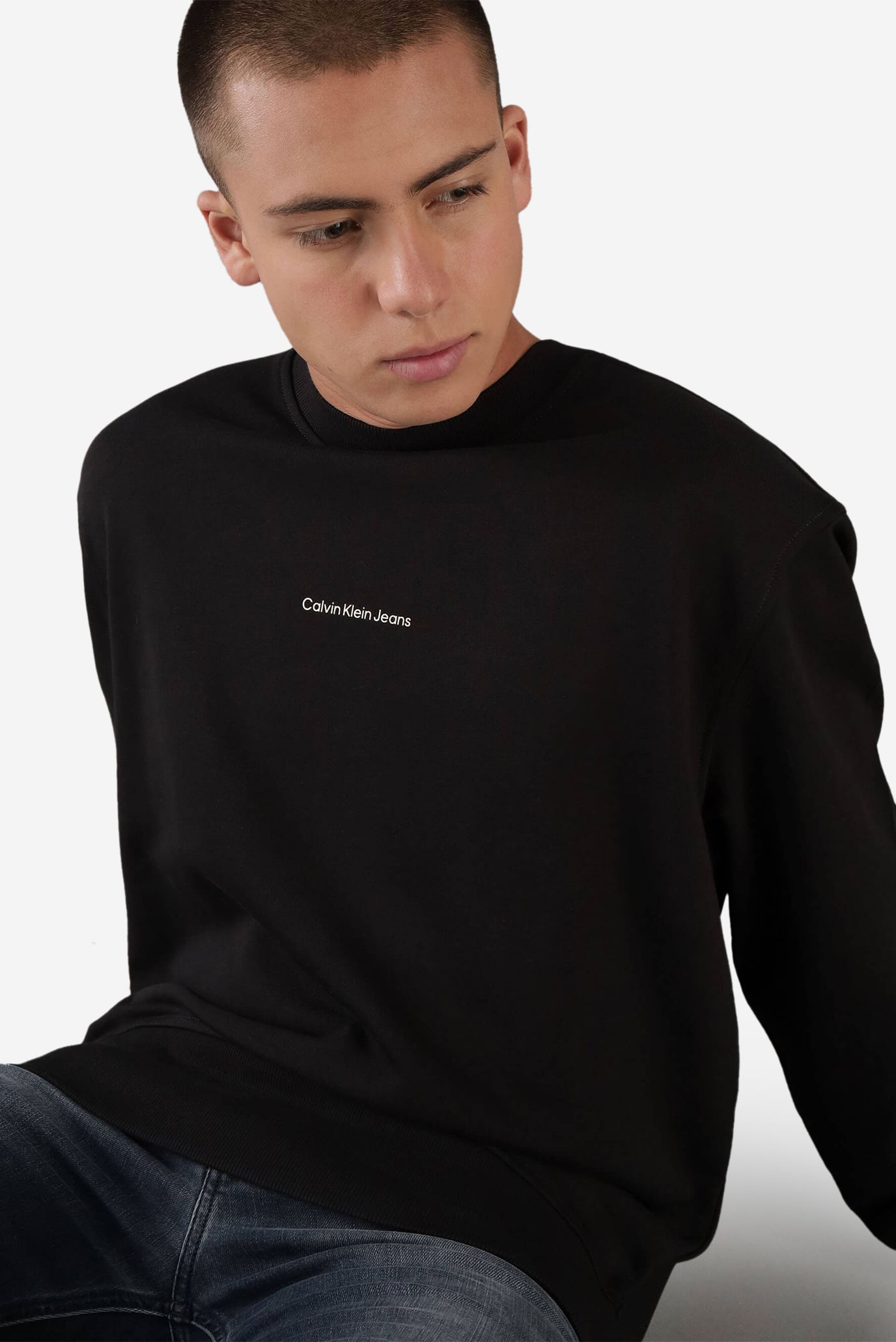 Мужской черный свитшот CITY GRID MAP CREW NECK 3