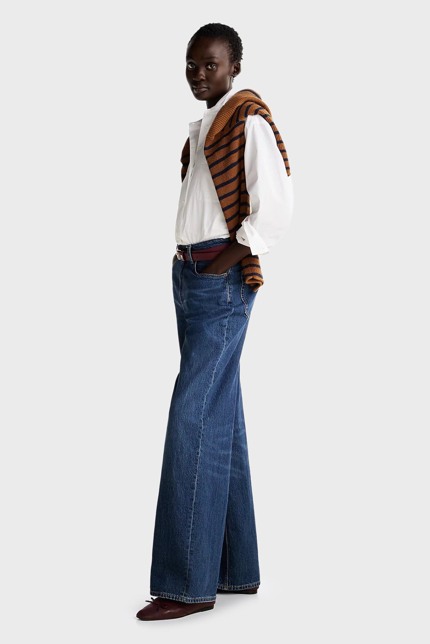 Женские темно-синие джинсы WIDE LEG HW LOU 4