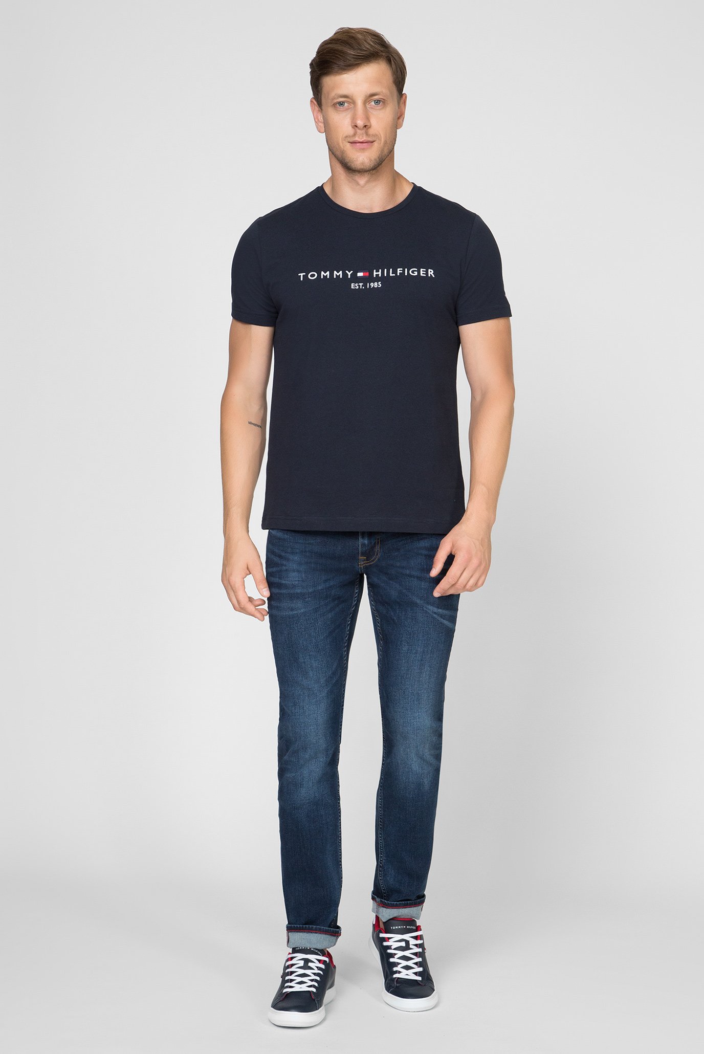 Мужская темно-синяя футболка CORE TOMMY LOGO TEE 10