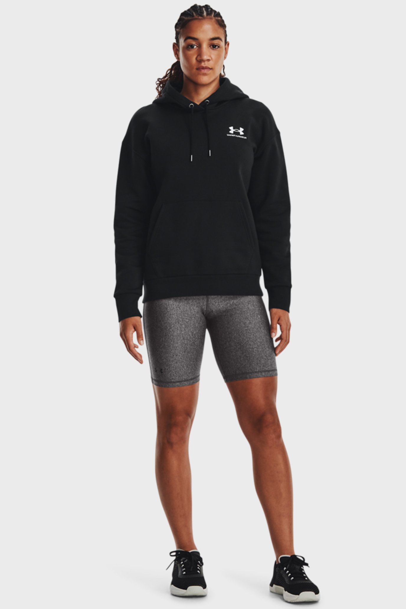 Женское черное худи Essential Fleece HoodieUnder Armour Женское черное худи Essential Fleece Hoodie 2