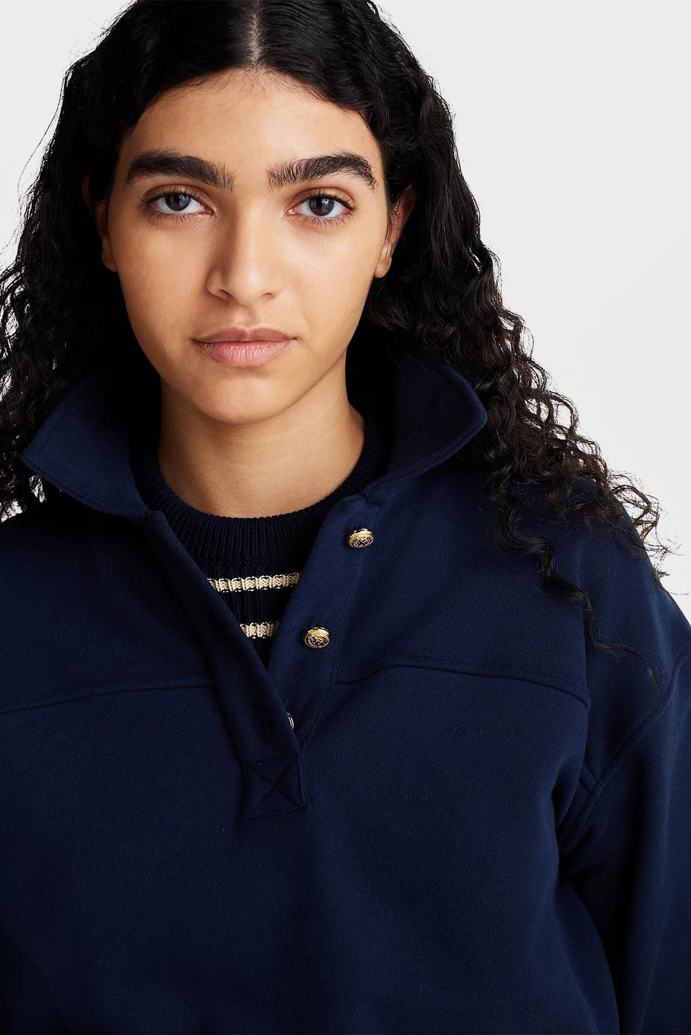 Женская темно-синяя спортивная кофта GOLD BTN POLOTommy Hilfiger Женская темно-синяя спортивная кофта GOLD BTN POLO 4