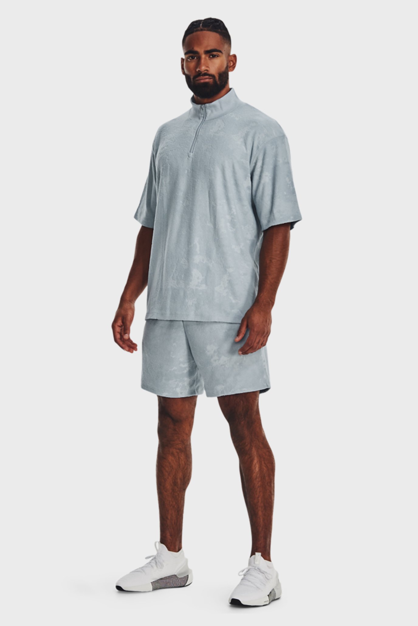 Мужская серая спортивная кофта UA Journey Terry 1 4 Zip 2