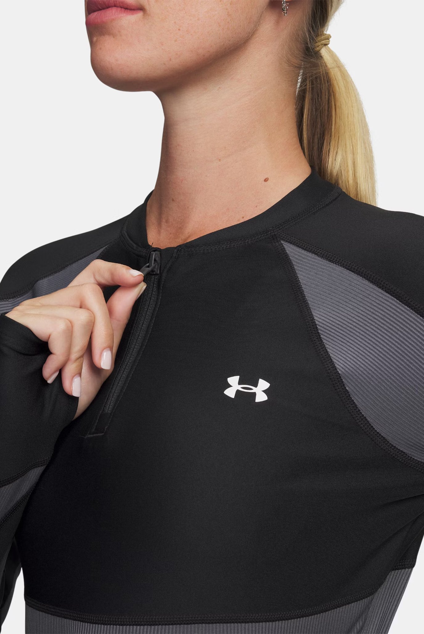 Лонгслив UA HG Rib 1 4 Zip 2