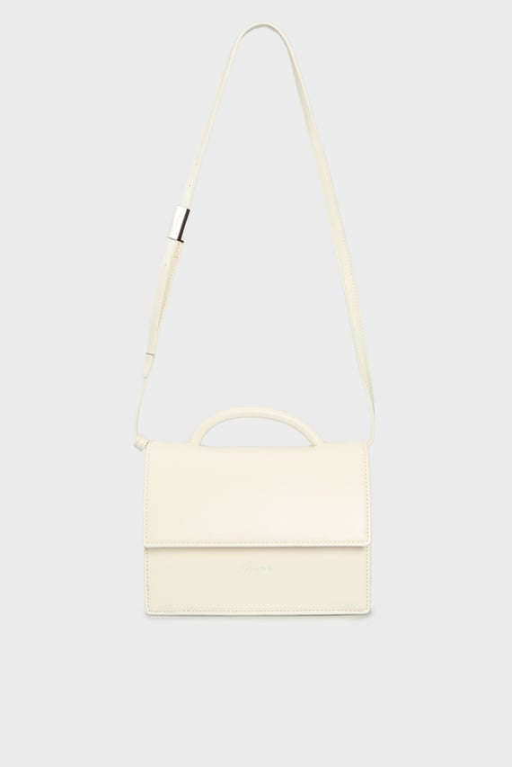Женская белая сумка CK LINN TOP HANDLE CROSSBODY