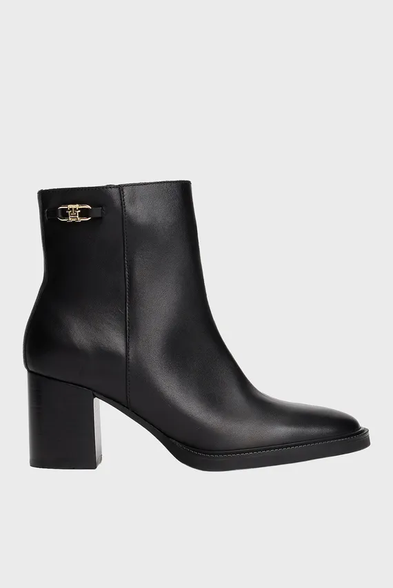 Ботильоны STACKED HEEL LEATHER ANKLE BOOT Tommy Hilfiger