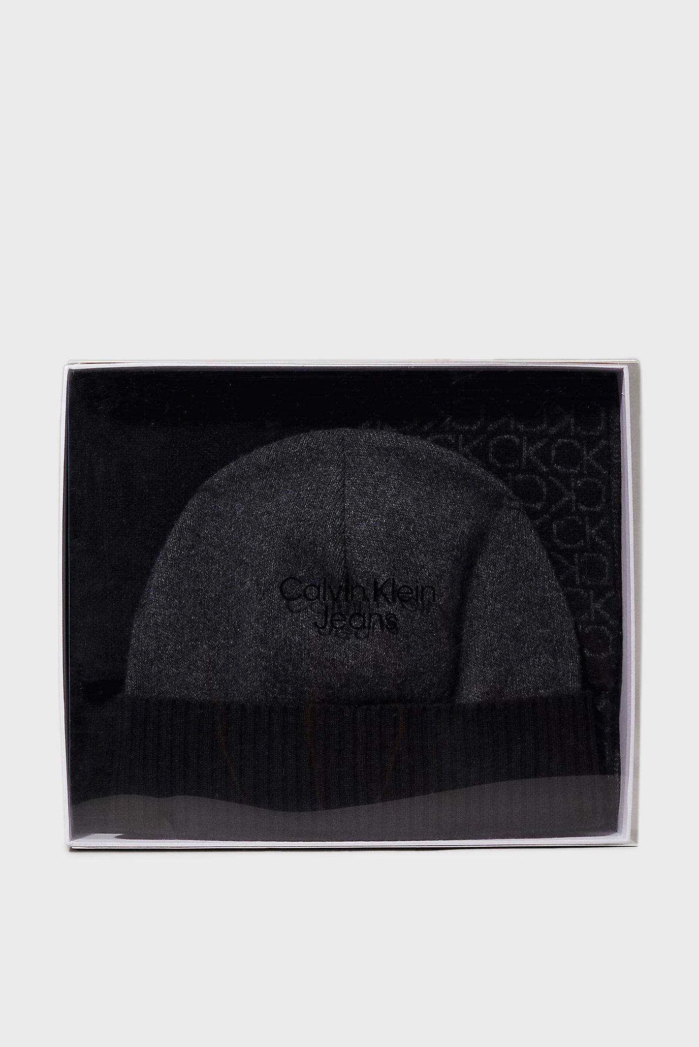 Подарочный набор GS CK MONOGRAM BEANIE + SCARF 3