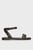 Женские черные кожаные сандалии ANKLE STRAP