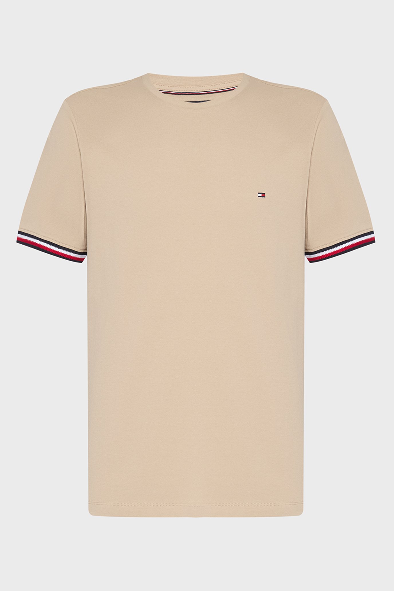 Мужская бежевая футболка GLOBAL STRIPE CUFF TEE 1