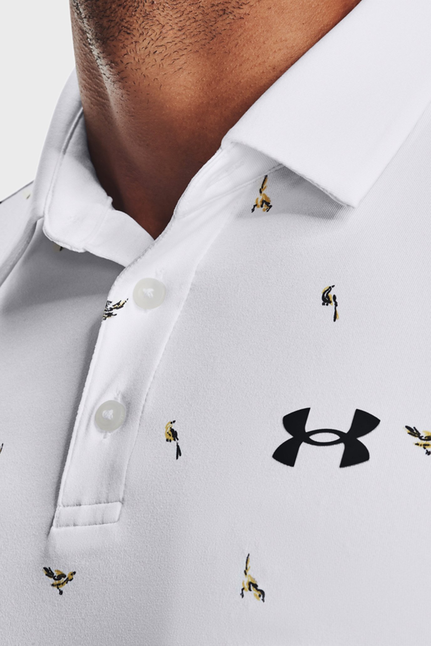 Мужское белое поло с узором UA Playoff Polo 2.0 Under Armour Мужское белое поло с узором UA Playoff Polo 2.0 4