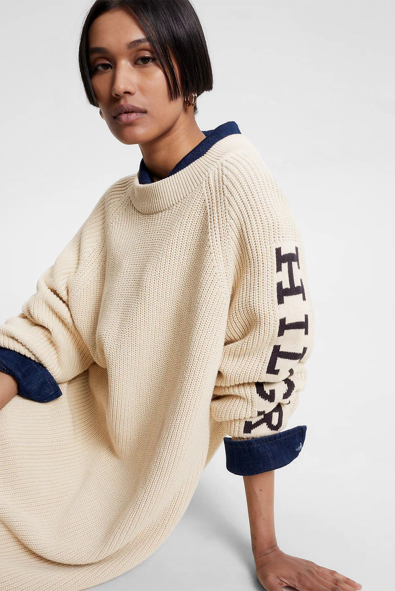 Женское бежевое платье PLACED HILFIGER SWEATER DRESS 3