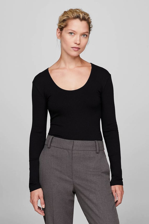 Футболка SLIM 5X2 RIB SCOOP-NK LS