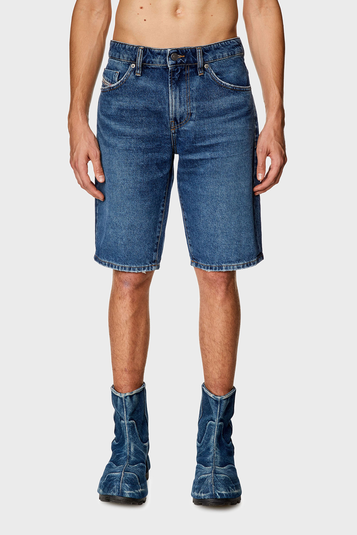 Мужские синие джинсовые шорты SLIM-SHORT 1