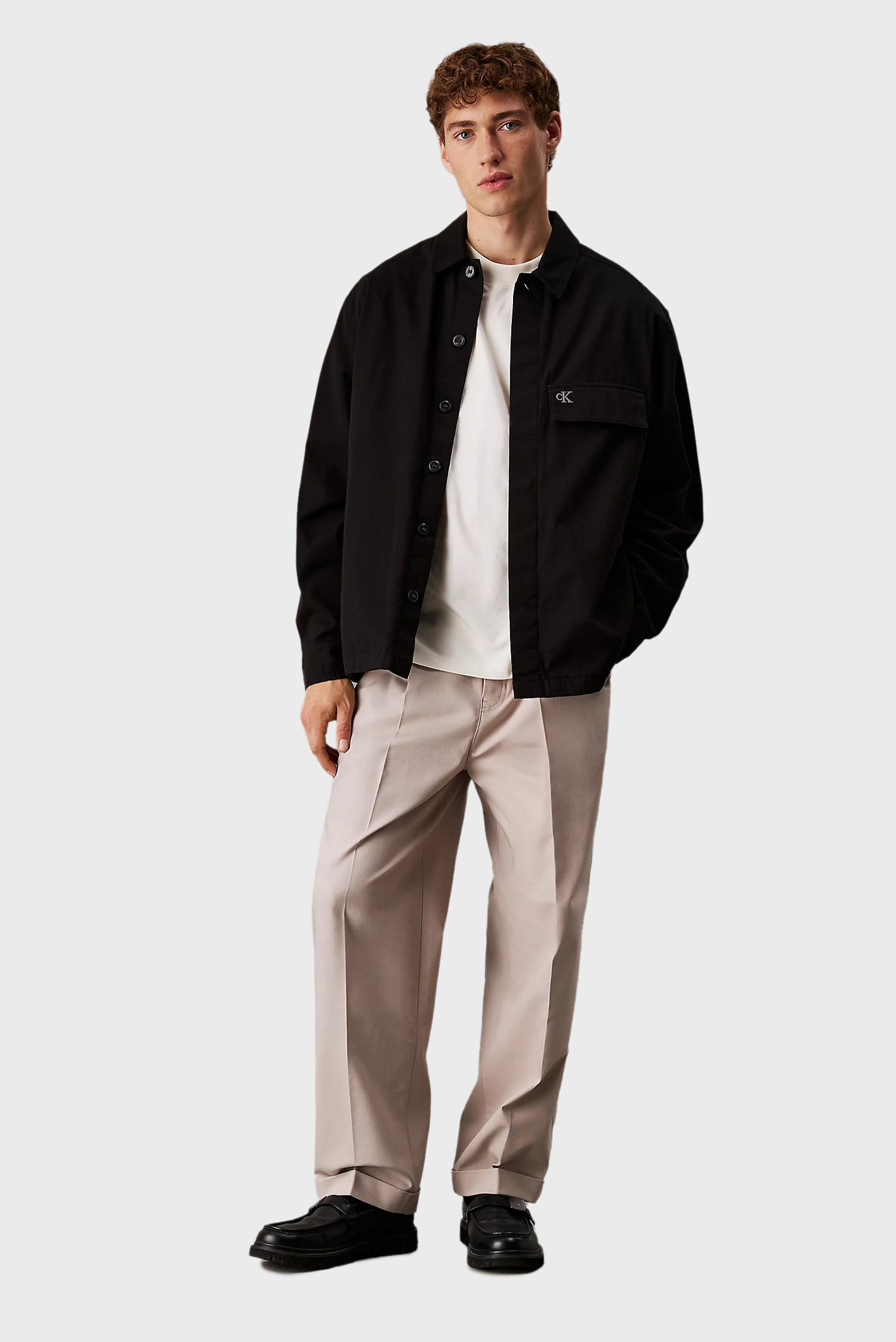 Мужская черная рубашка CLEAN COTTON OVERSHIRT 2