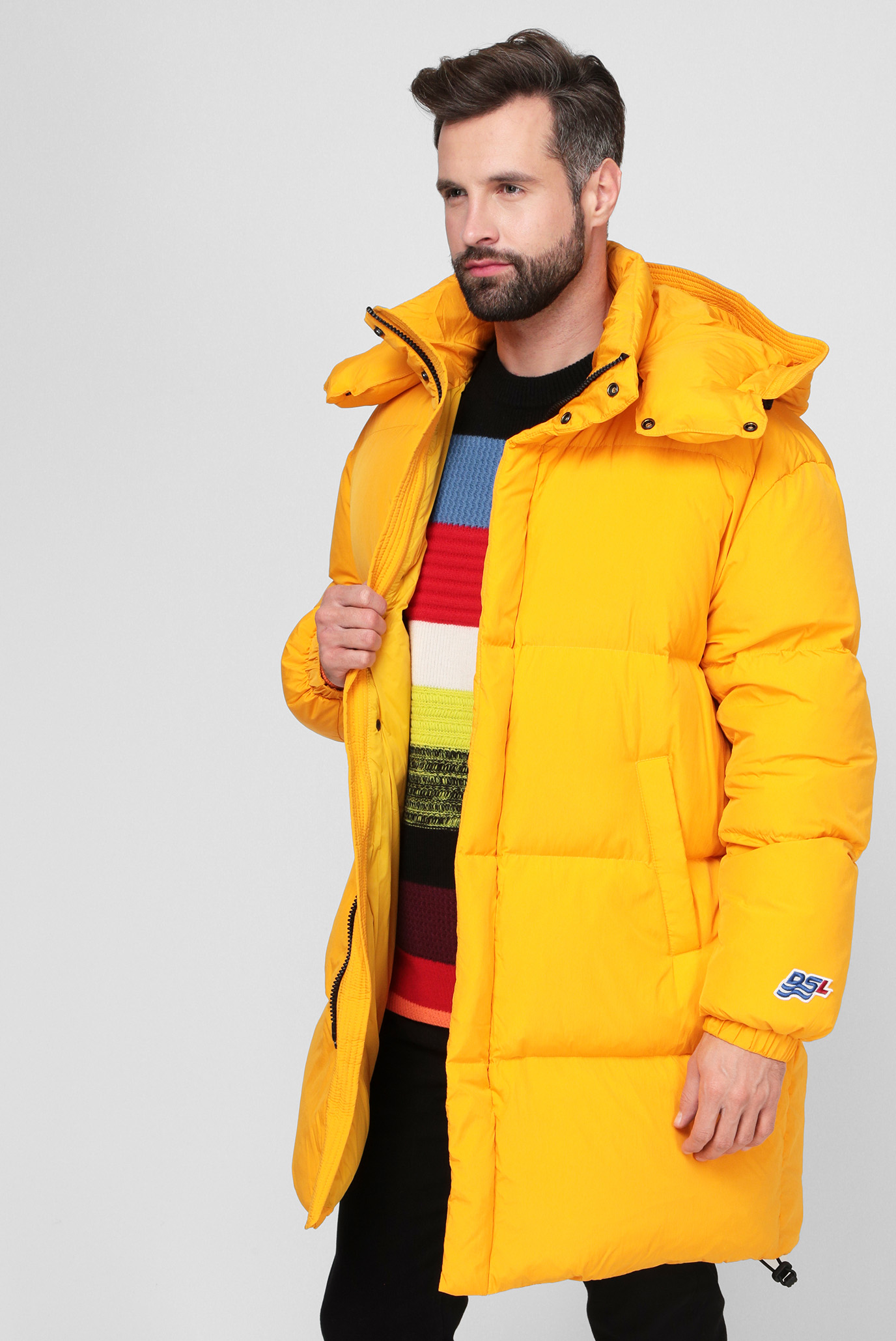 Мужской желтый пуховик W-ROLF-LONG 3