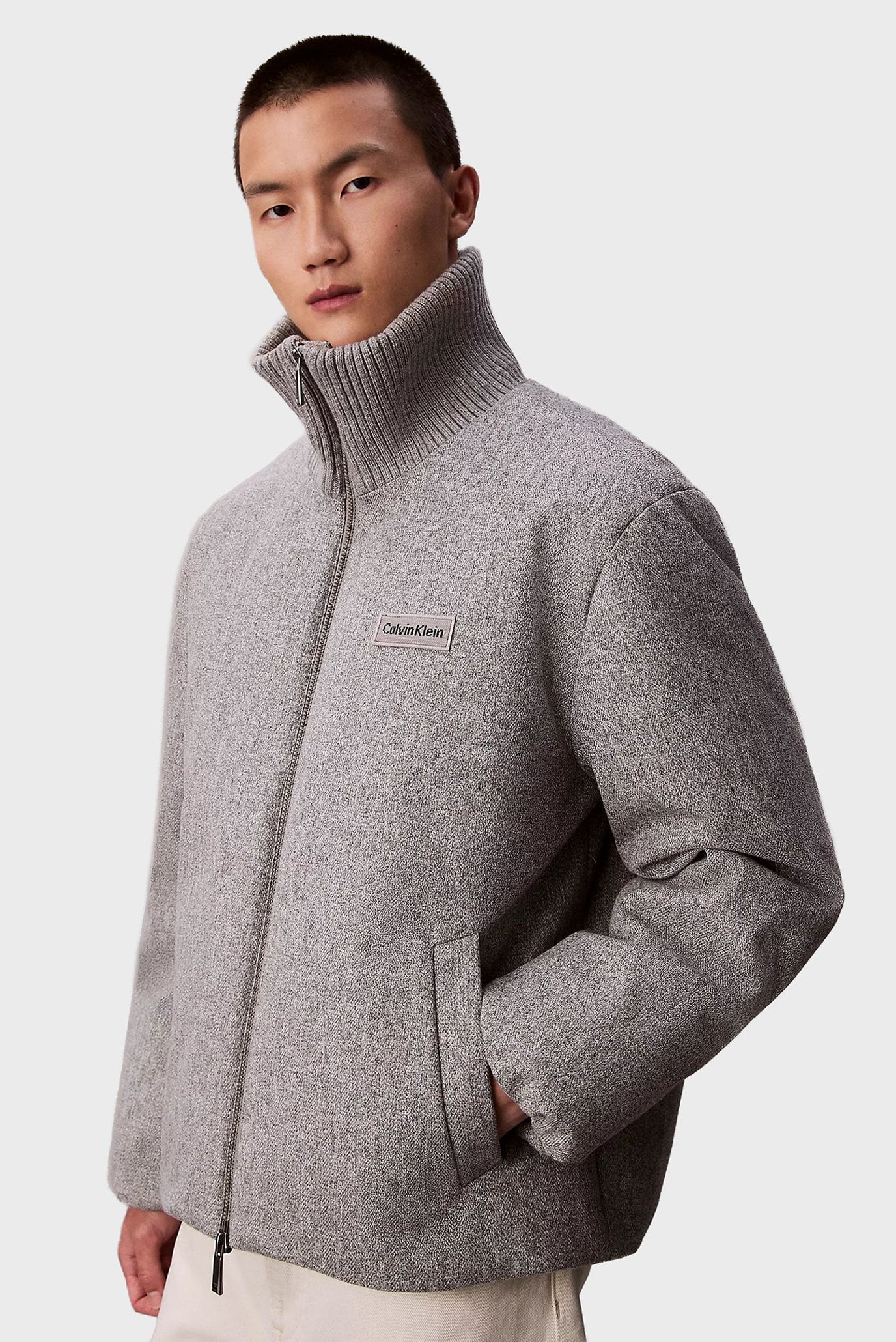 Куртка зимняя LS MELANGE RIB NECK WOOL PUFFER 3