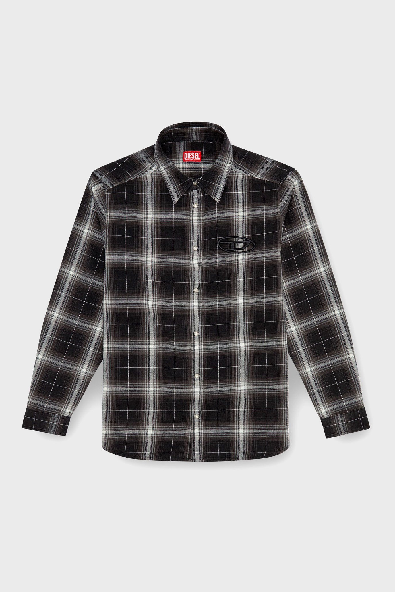 Мужская черная рубашка в клетку S-SIMPLY-A CAMICIA 4