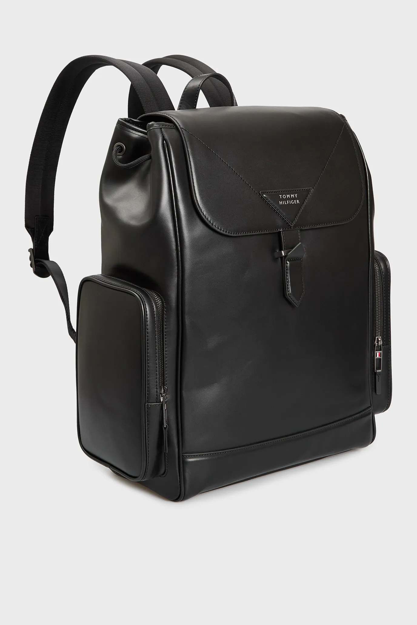 Мужской черный кожаный рюкзак TH MODERN LEATHER BACKPACK 8