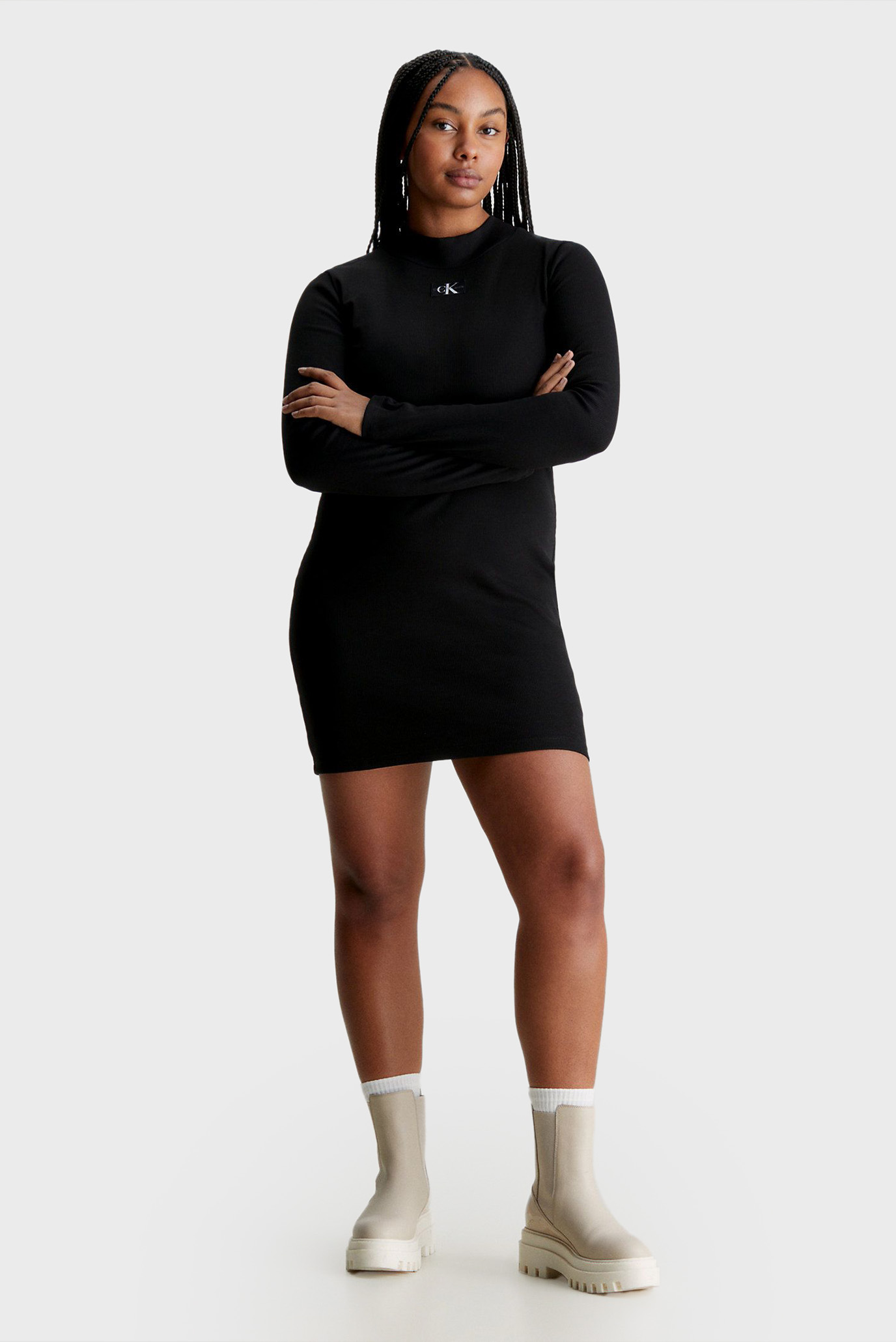 Платье WOVEN LABEL RIB LS DRESS 2