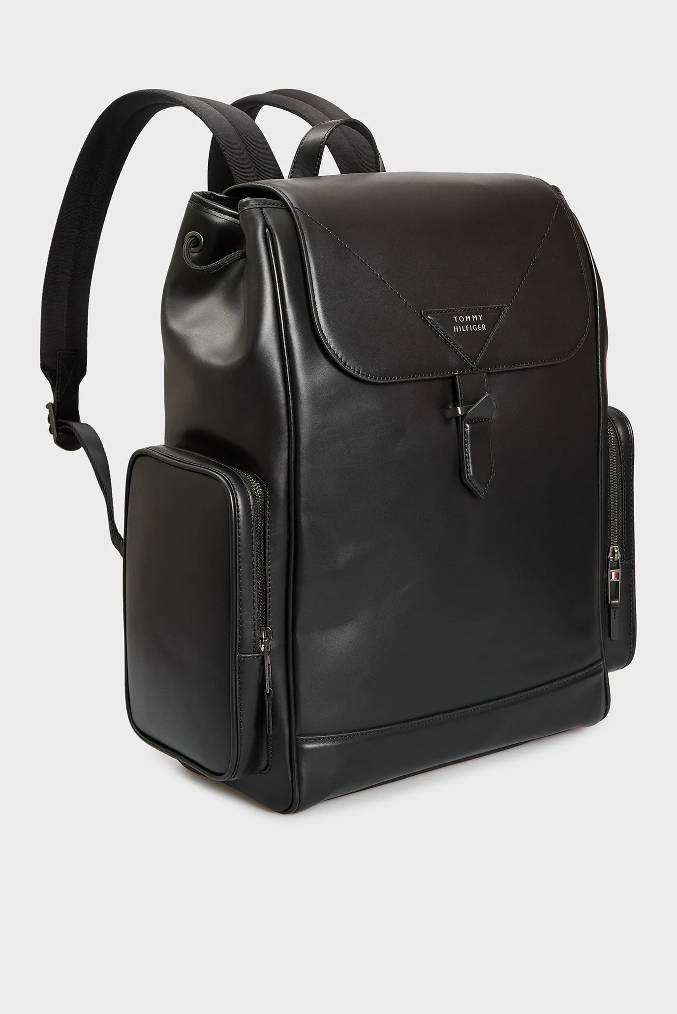 Мужской черный кожаный рюкзак TH MODERN LEATHER BACKPACK 3