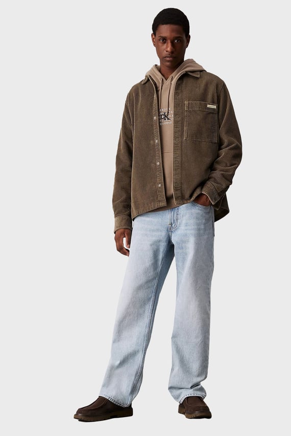 Мужская коричневая вельветовая рубашка CORDUROY OVERSHIRT