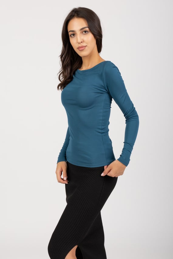 Лонгслив VISCOSE CREPE LONG SLEEVE TOP
