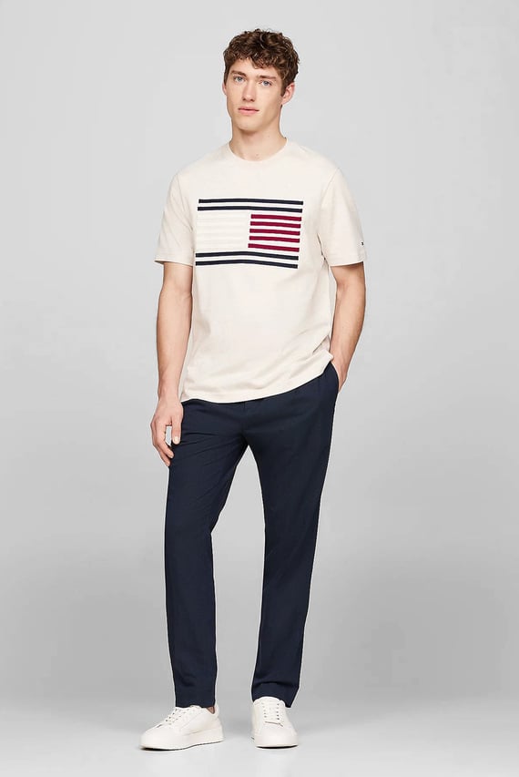 Мужская бежевая футболка GROSSGRAIN FLAG TEE