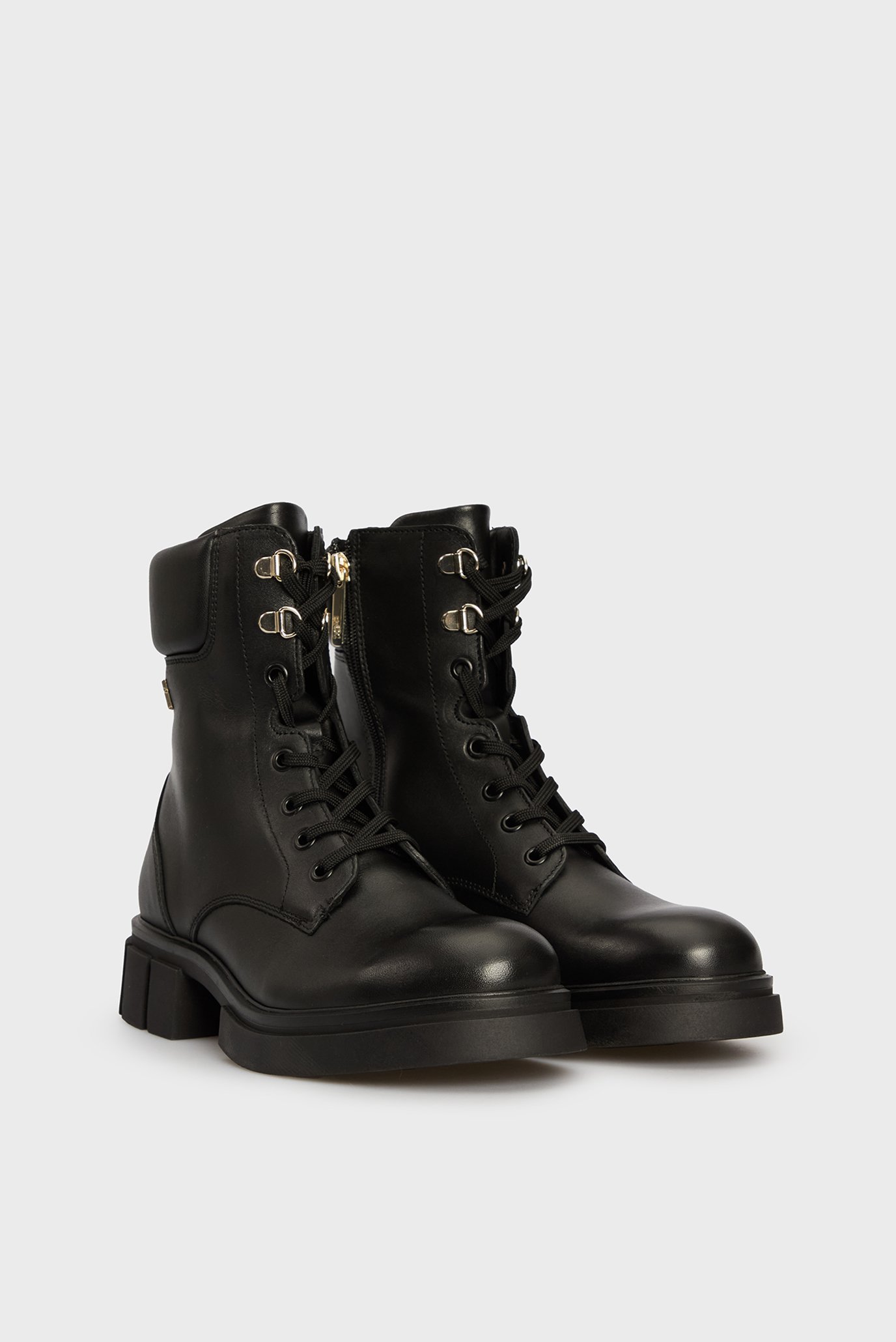 Женские черные кожаные ботинки LACE-UP BIKER LEATHER 3