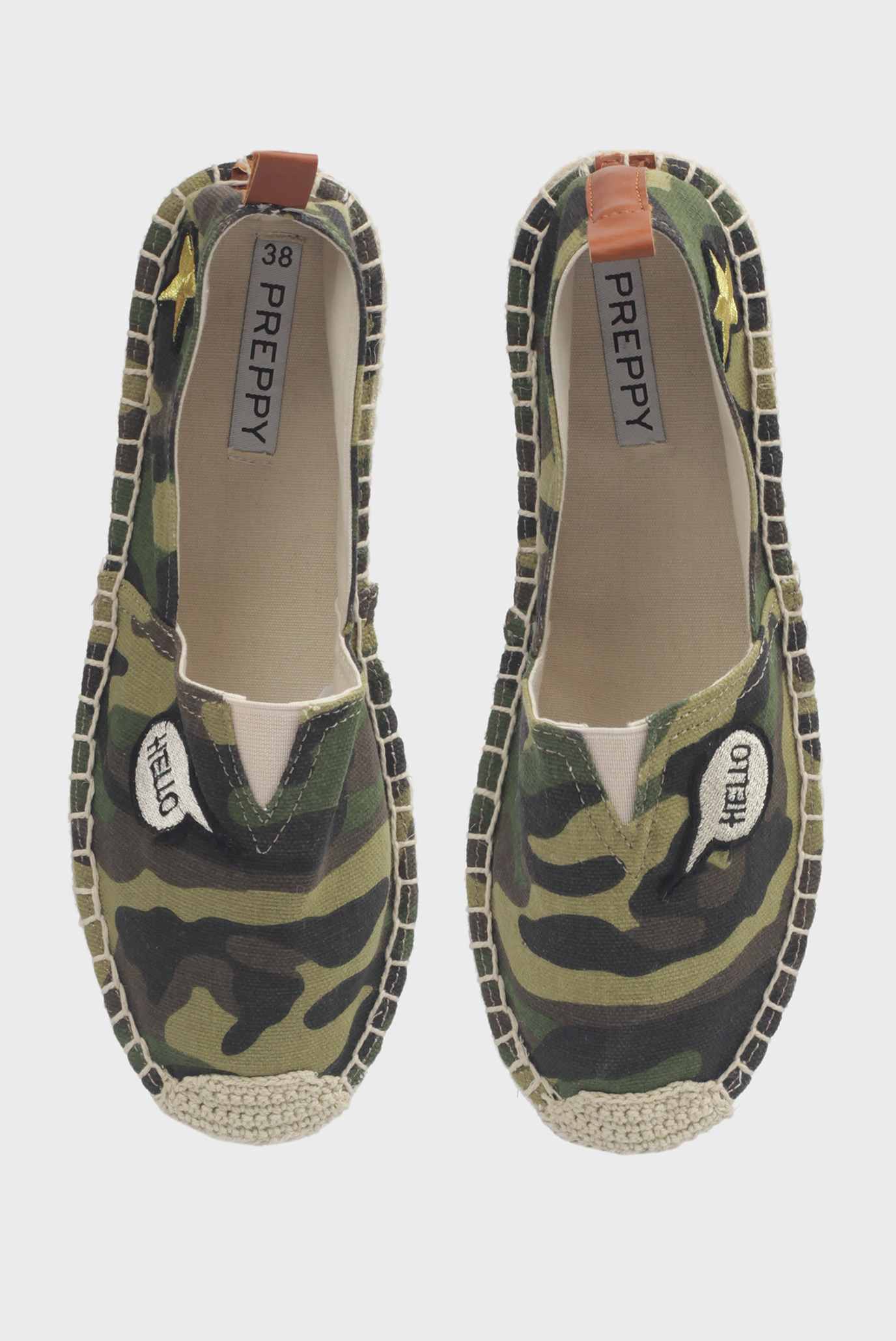 Женские зеленые камуфляжные слипоны 8