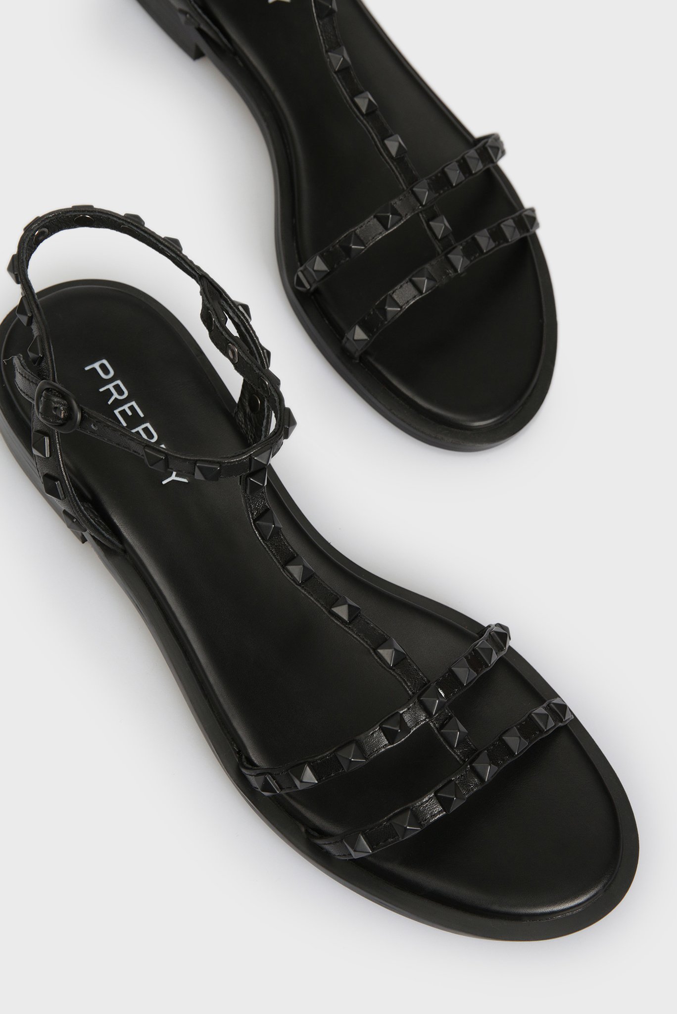 Женские черные кожаные сандалии 2