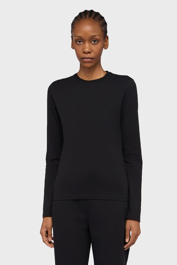 Лонгслив WTL01J01 SLIM FIT LONG SLEEVES T-SHIRT - ESSENTIAL LEVRIERO EMBROIDER Trussardi