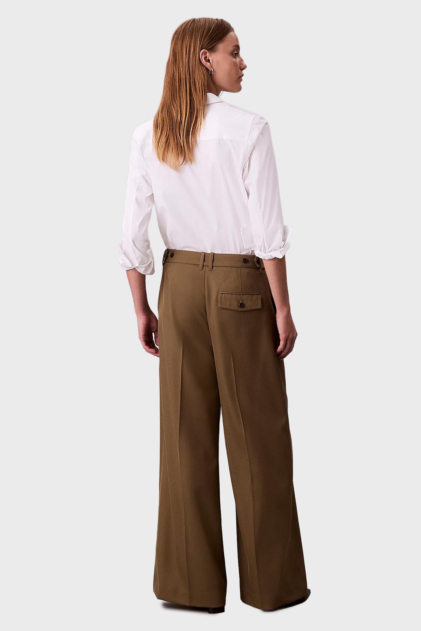 Брюки Wool Gaberdine Wide Leg Trouser 4