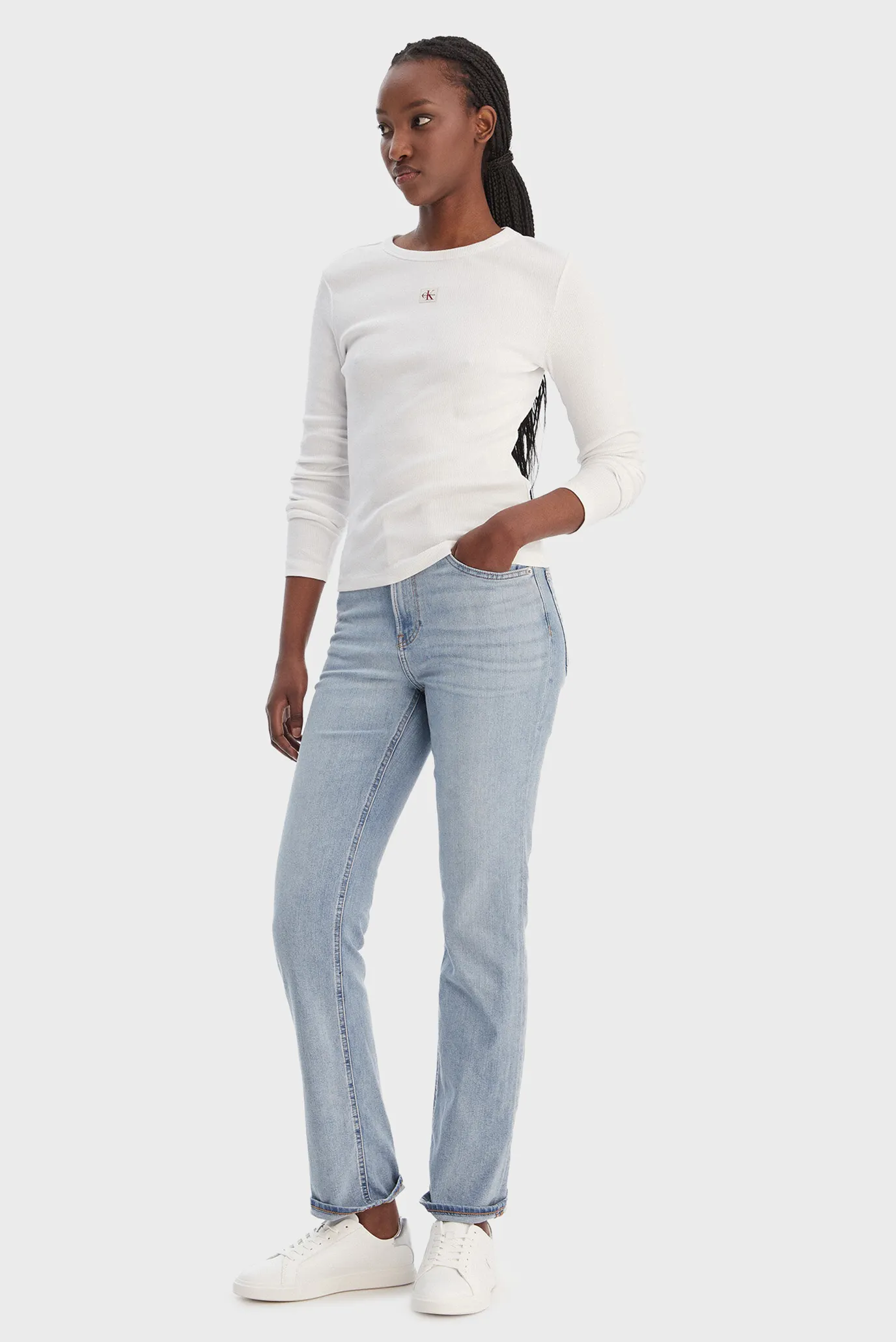 Джинсы EU HIGH RISE STRAIGHT BLUE RAIN 2