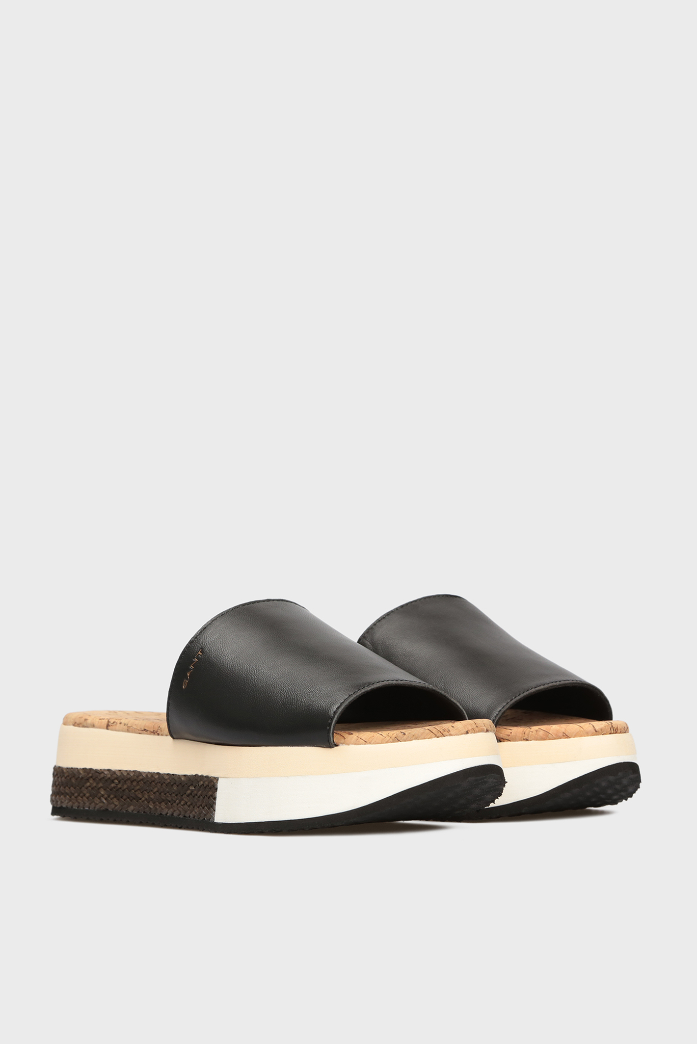 Женские черные кожаные слайдеры SANT ANA 2