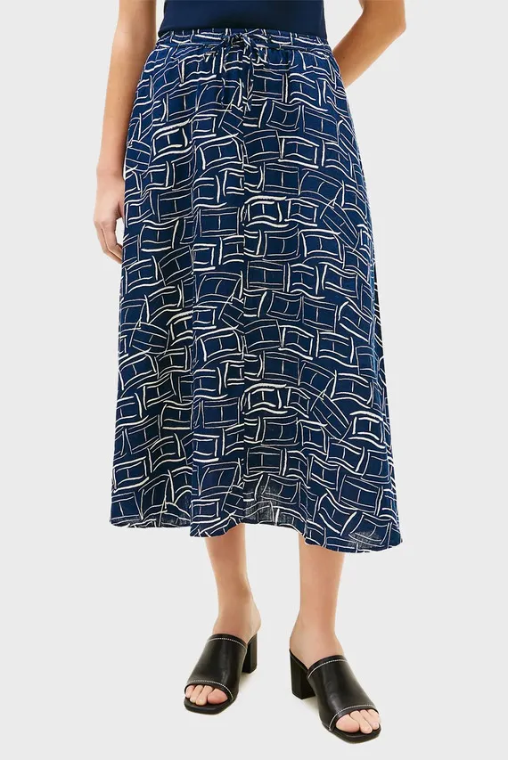 Юбка ESS LINEN FLARE MIDI SKIRT Tommy Hilfiger