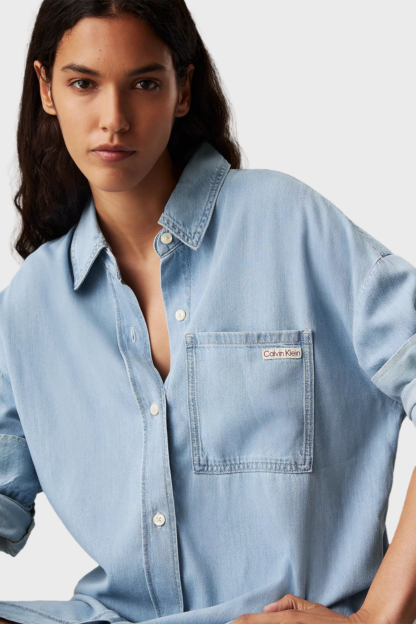 Женское голубое джинсовое платье LOOSE SHIRT LYOCELL DENIM DRESS 2