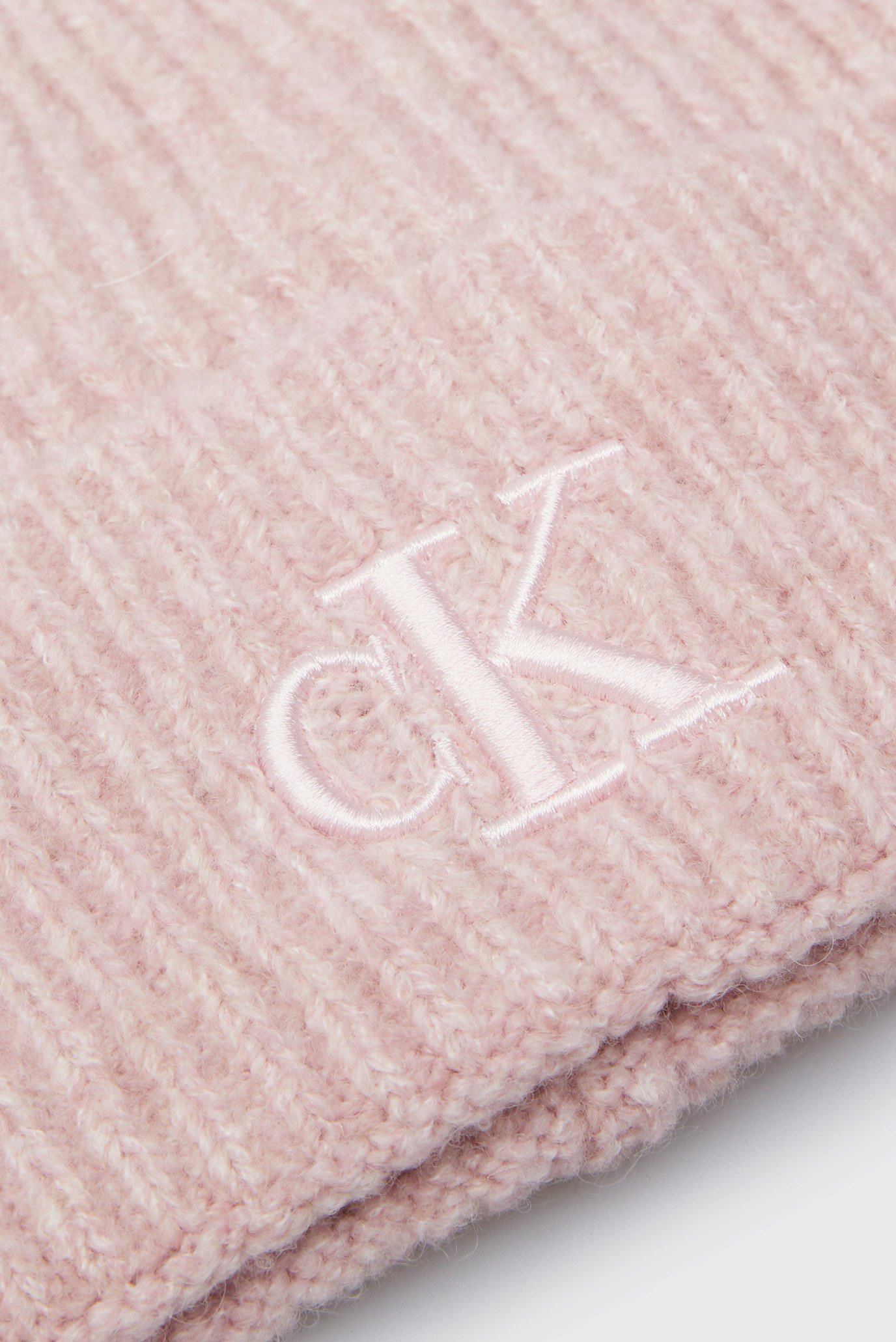 Женская розовая шапка THICK EMBROIDERY BEANIE 4