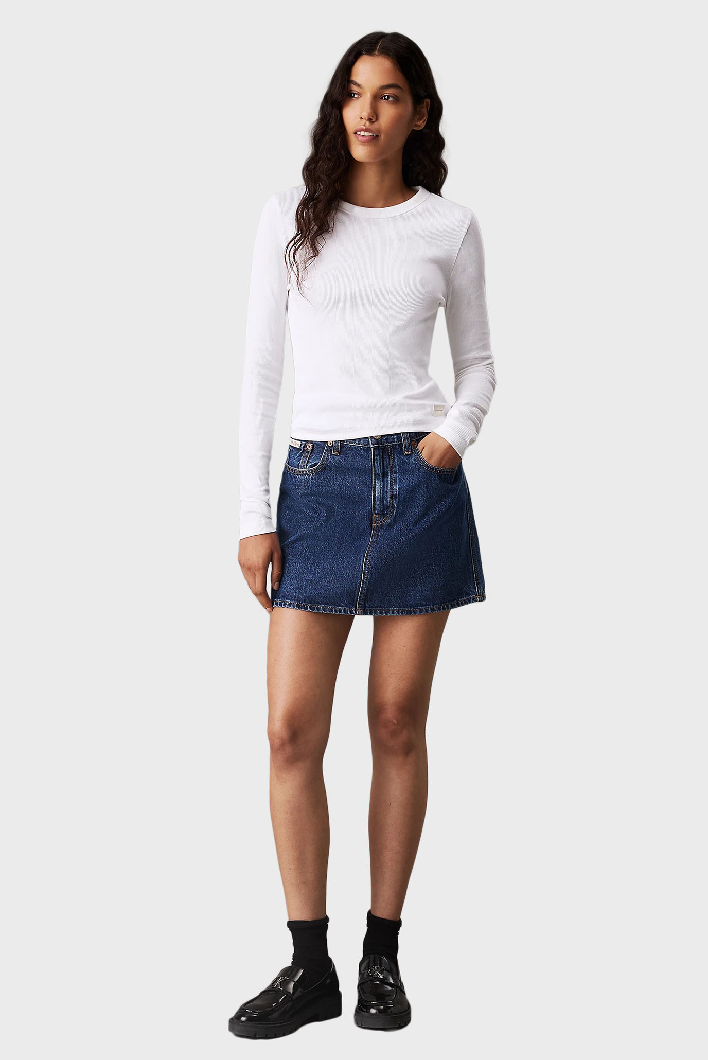 Лонгслив WOVEN LABEL RIB LONG SLEEVECalvin Klein Jeans Лонгслив WOVEN LABEL RIB LONG SLEEVE 2