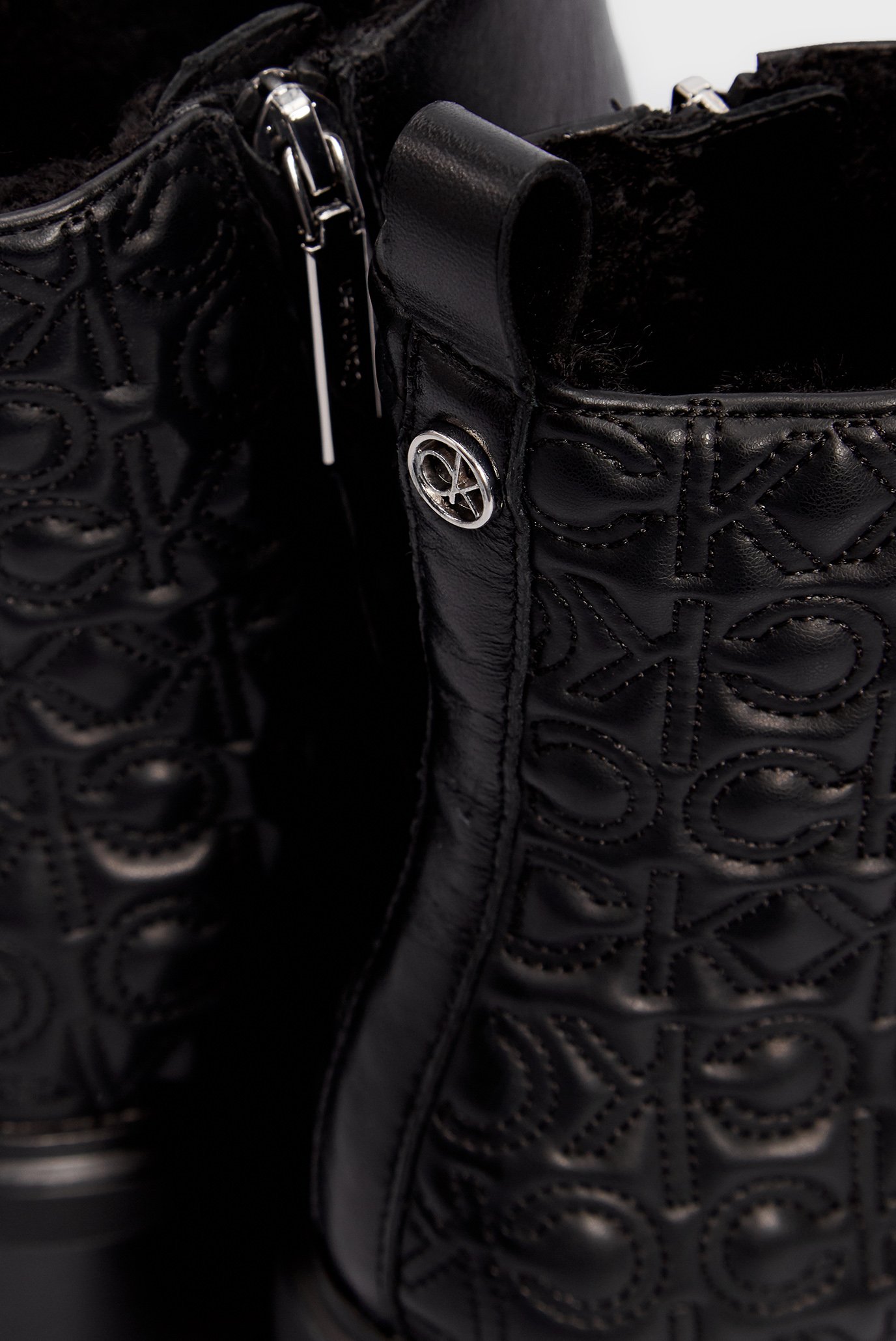 Женские черные кожаные ботильоны 5