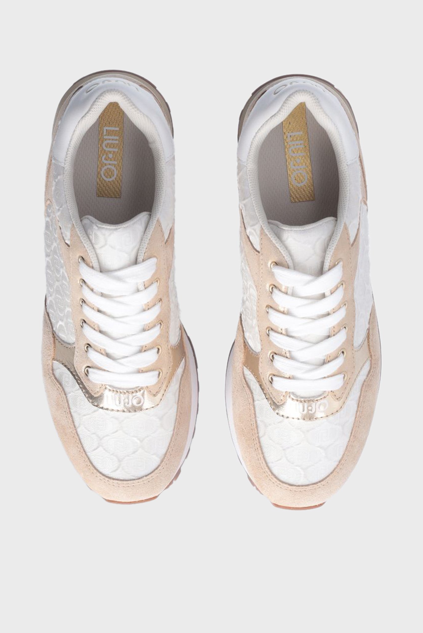 Кроссовки LIU JO WONDER 39 - SNEAKER COW SUEDE NYLON SHIN WHITE BEIGE 5