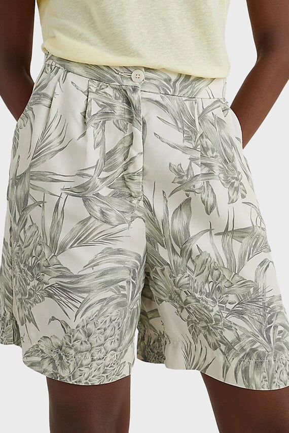 Женские шорты с узором TENCEL PRINT PLEATED