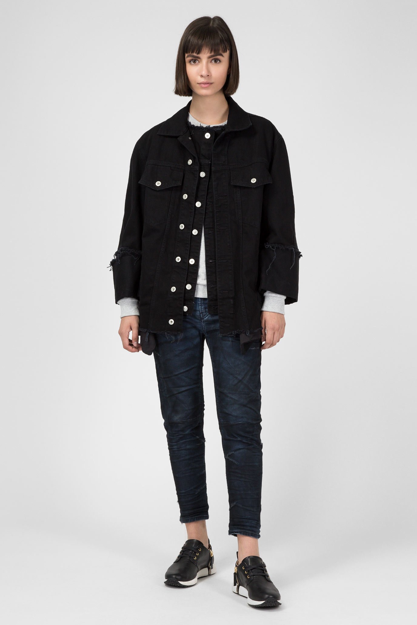 Женская черная джинсовая курткаDE-VISEMAC GIACCA 10