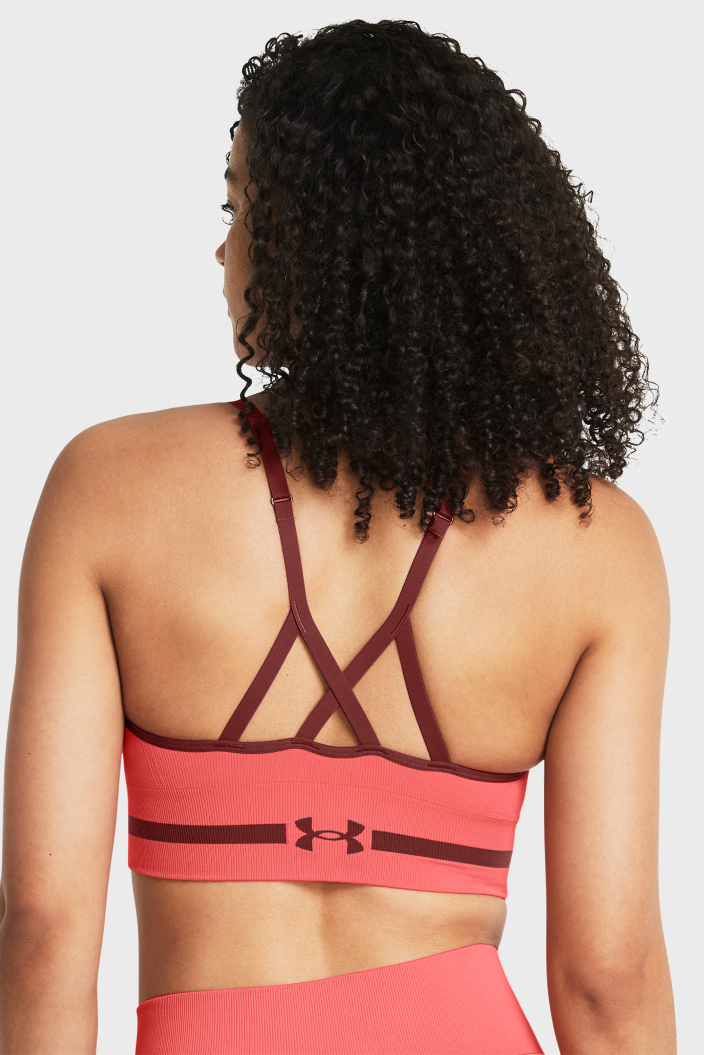 Топ/UA Seamless Low Long Bra-PNK 5