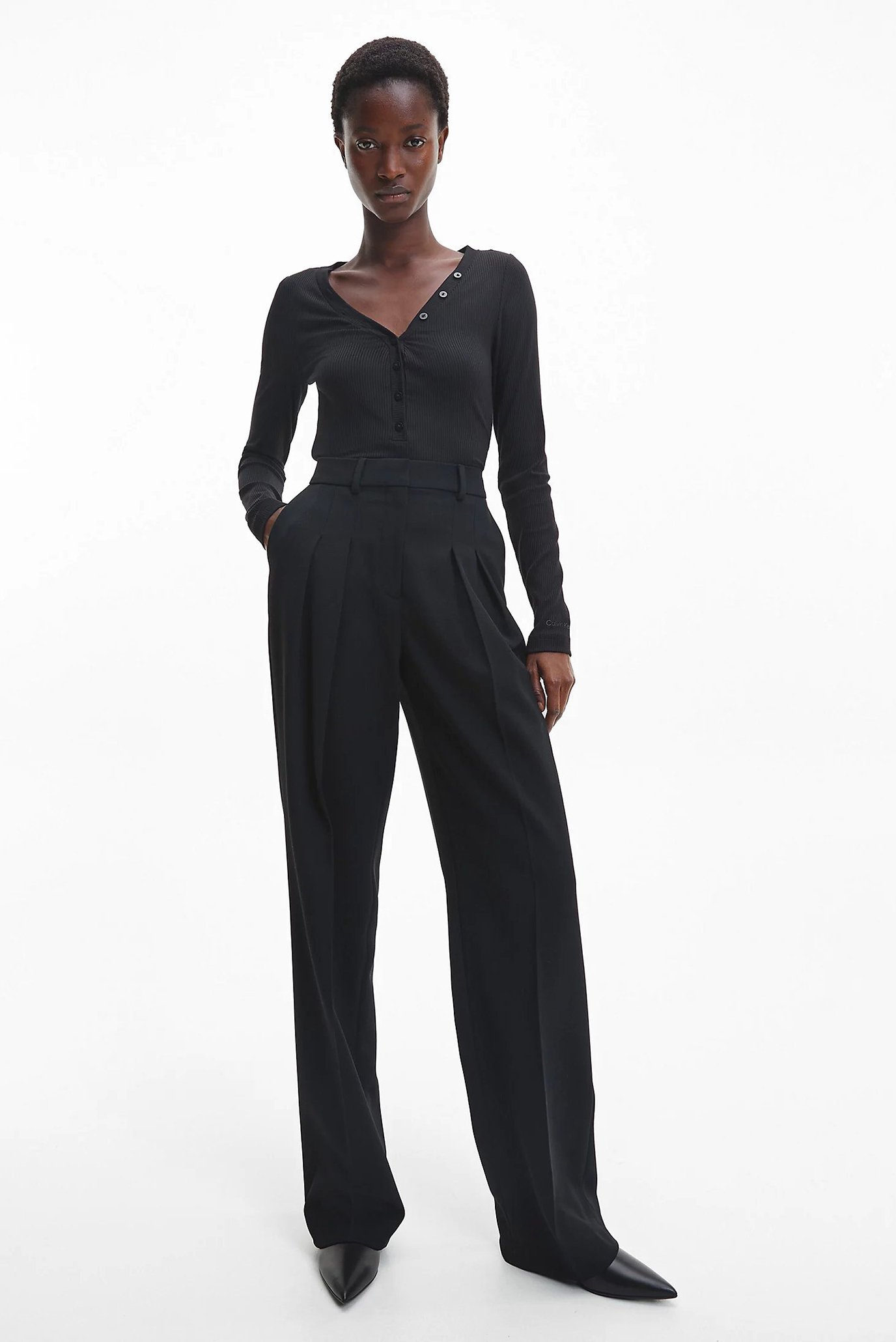 Брюки WOOL TWILL PLEATED STRAIGHT PANT 2