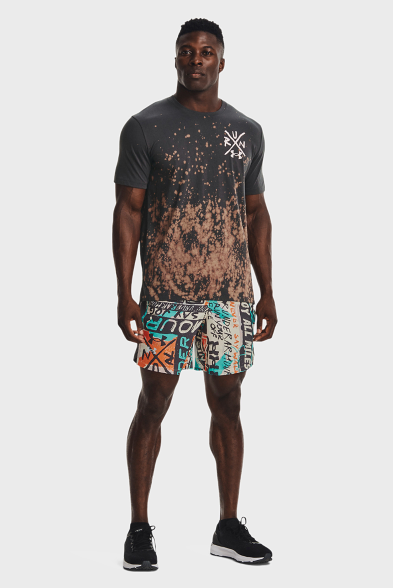 Мужская серая футболка UA Destroy All Miles Tee 2