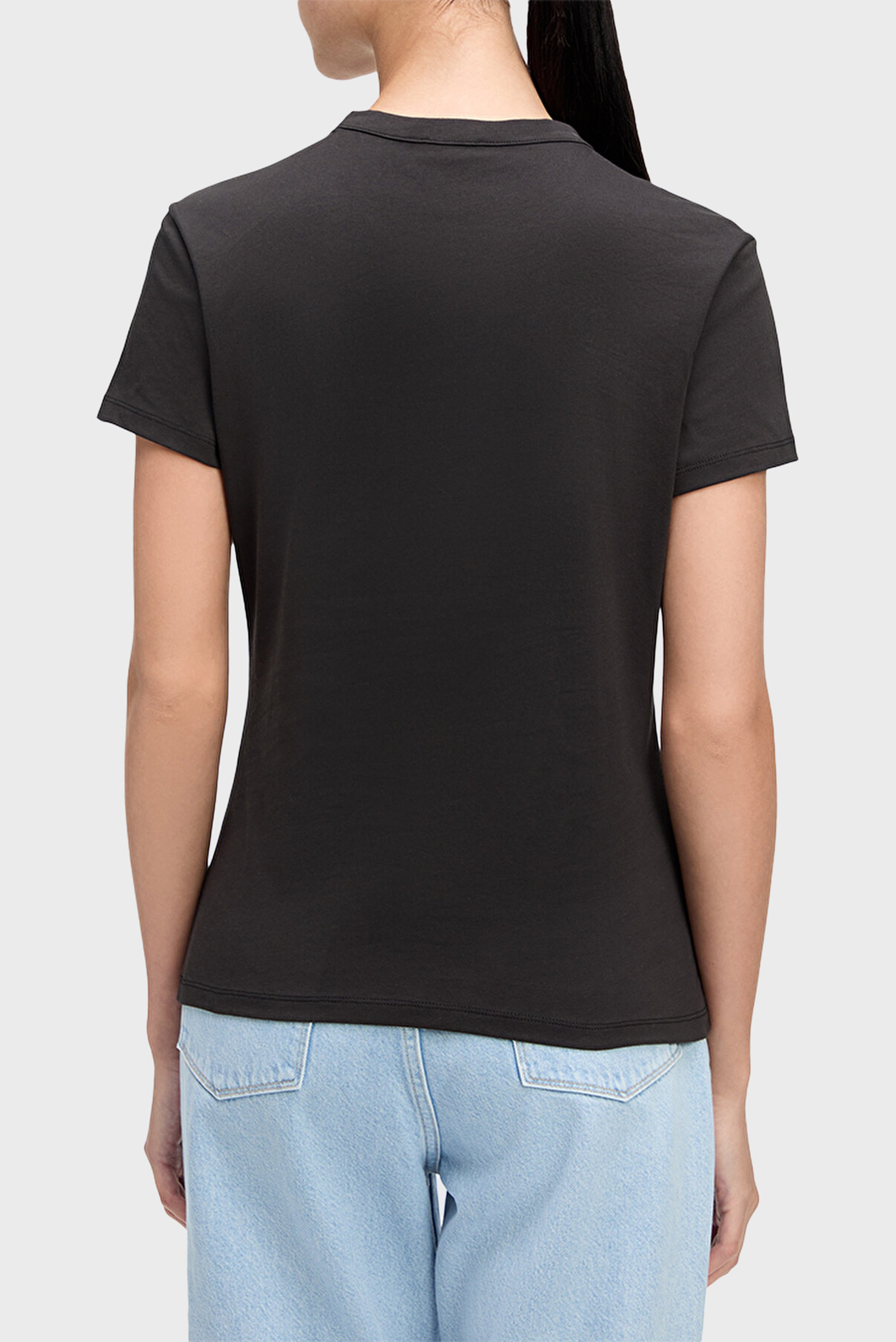 Женская черная футболка CK EMB GRAPHIC SLIM T-SHIRT 2