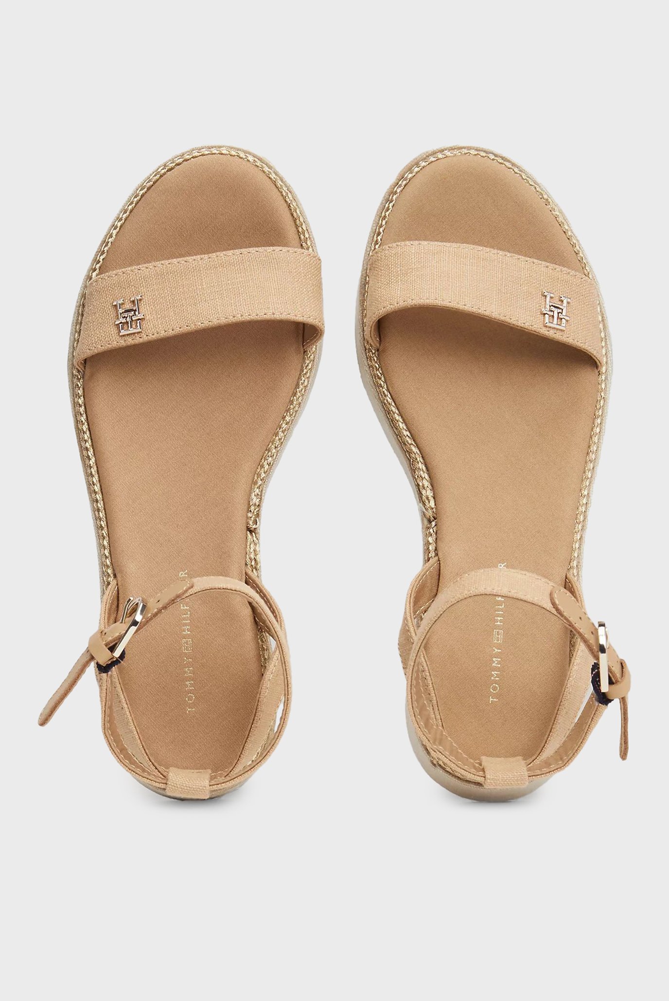 Сандалии LINEN WITH GOLD FLATFORM 4