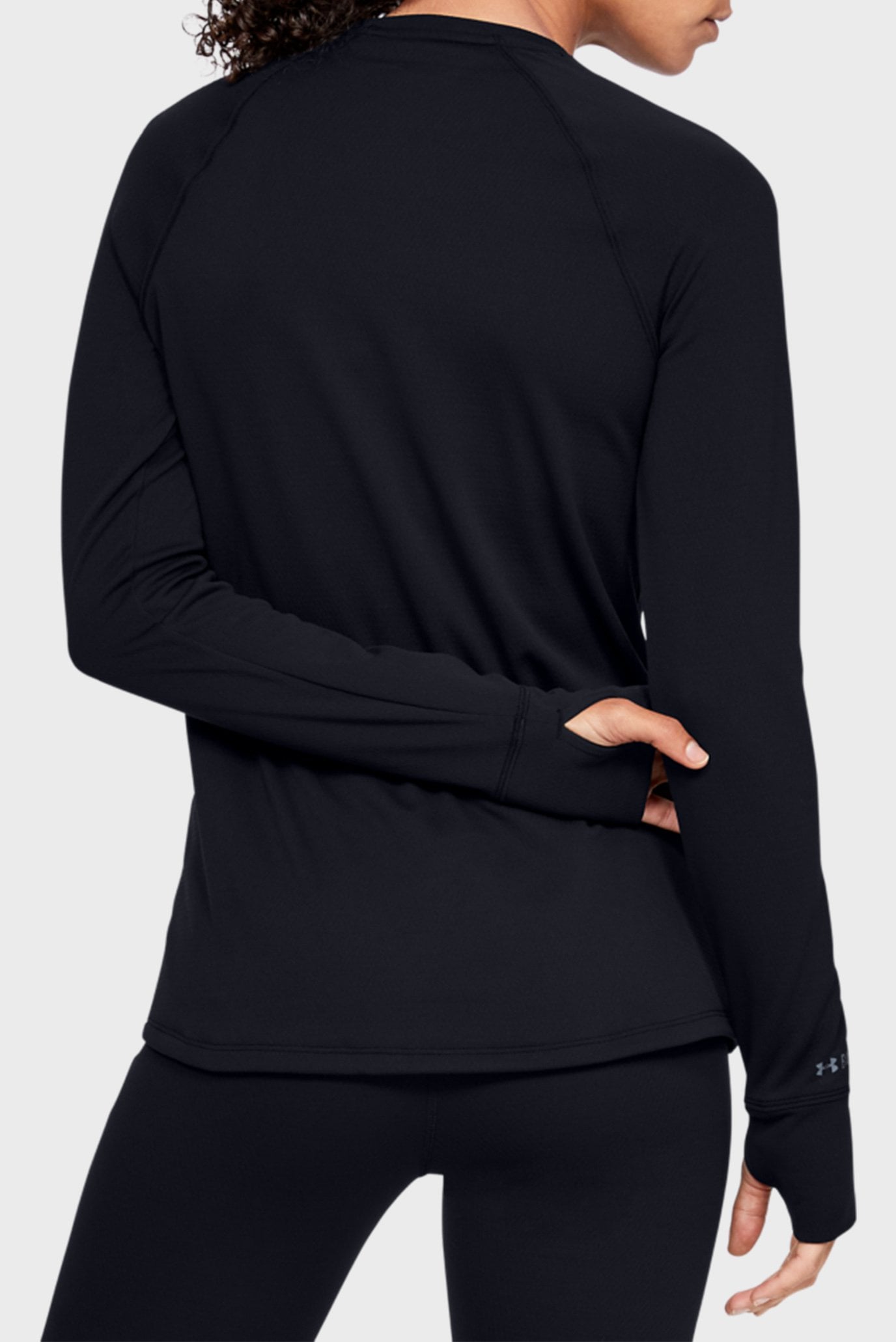 Женский черный термореглан UA Base Crew 2.0 3