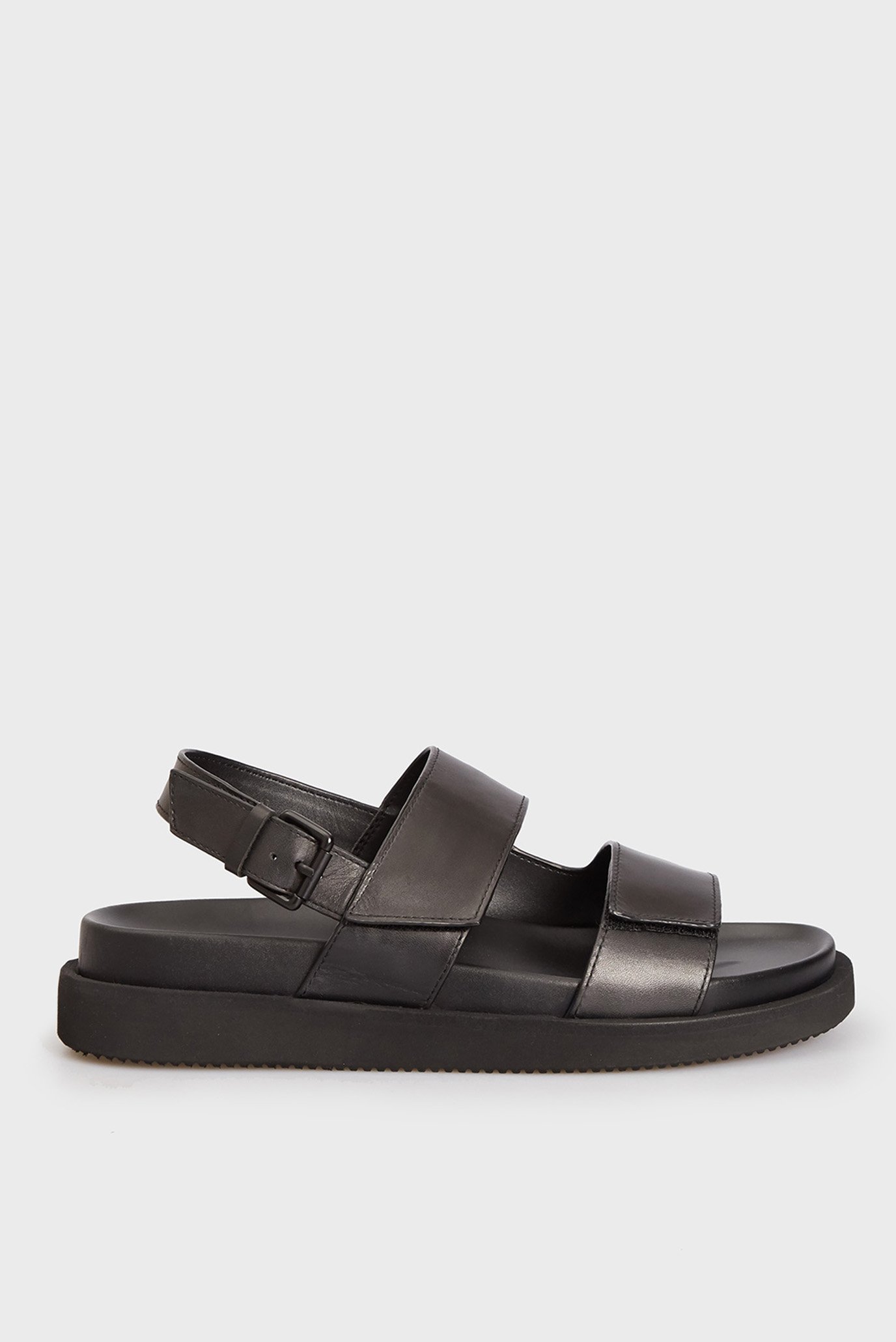 Мужские черные кожаные сандалии 5