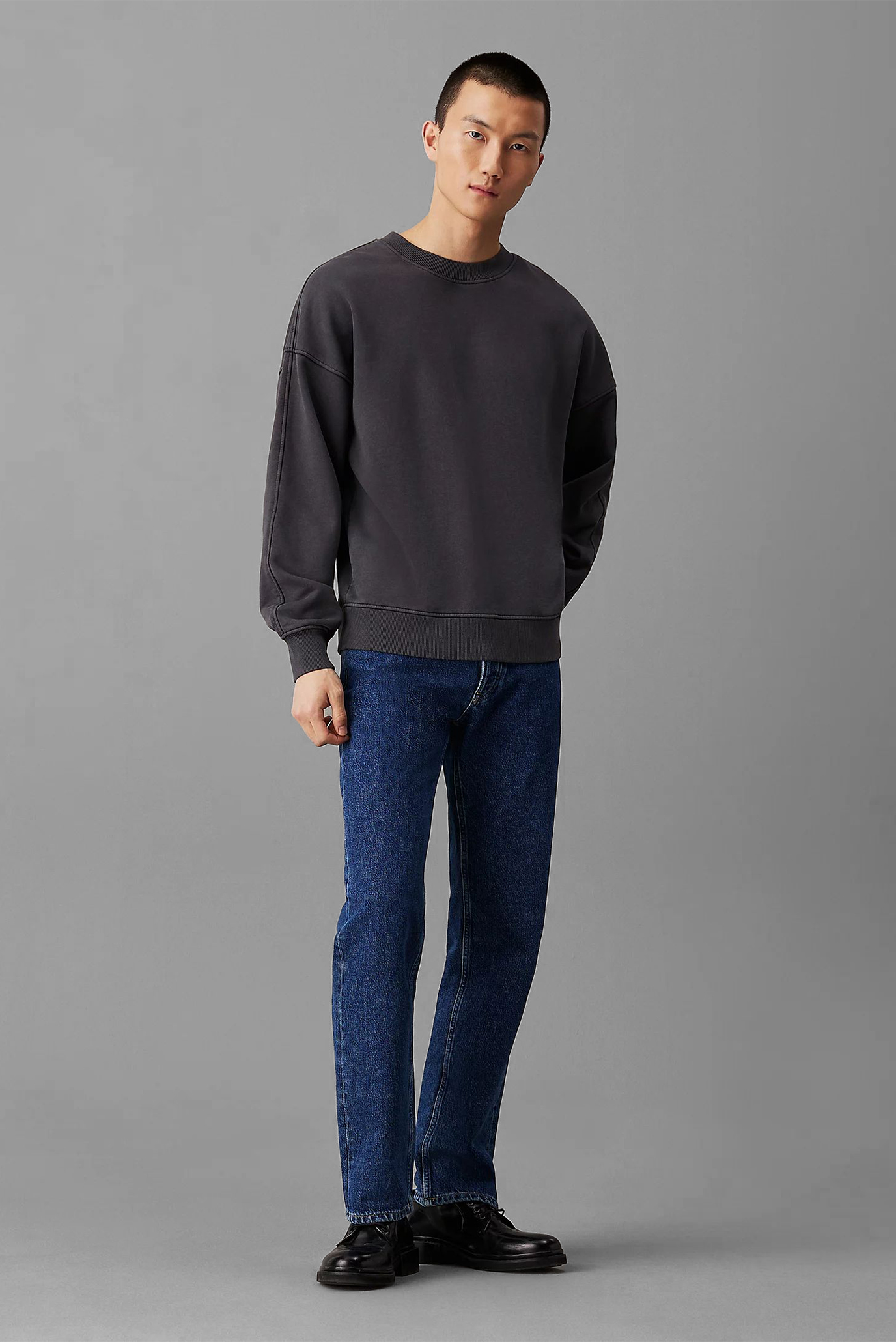 Мужской темно-серый свитшот WASHED HEAVY CREW NECK 2