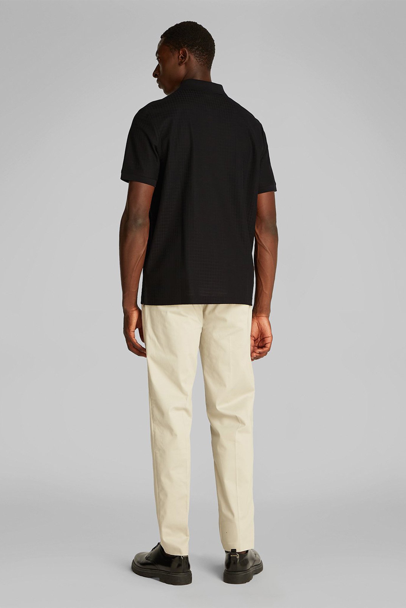 Мужское черное поло MERCERIZED JACQUARDCalvin Klein Мужское черное поло MERCERIZED JACQUARD 3